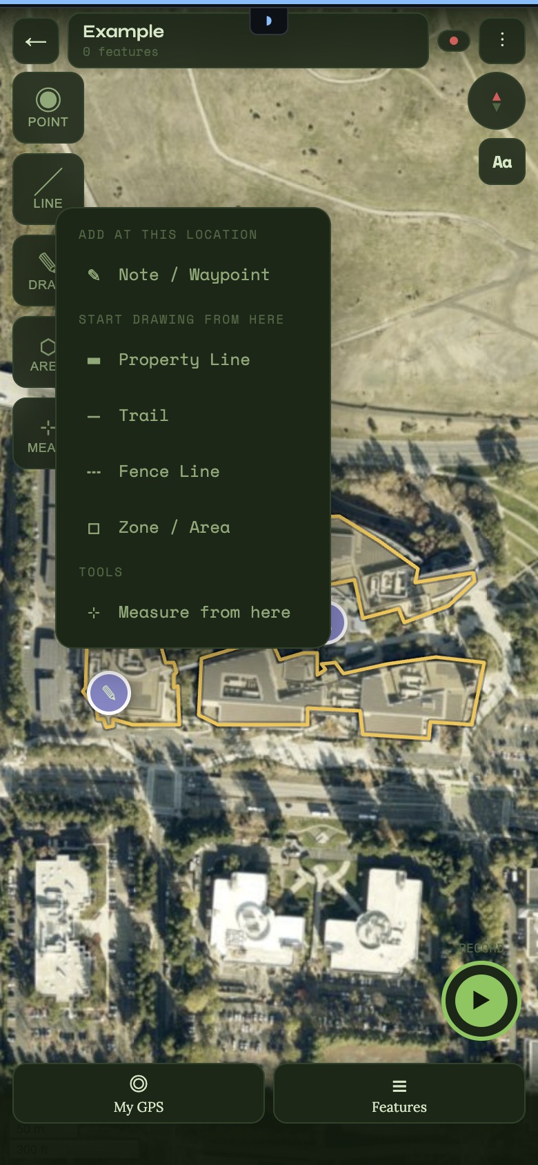 Feature type selector